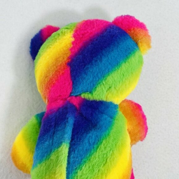 Build A Bear 9” Plush Striped Colorful Rainbow Lgbt Heart Hidden Surprise Insert - Picture 7 of 9